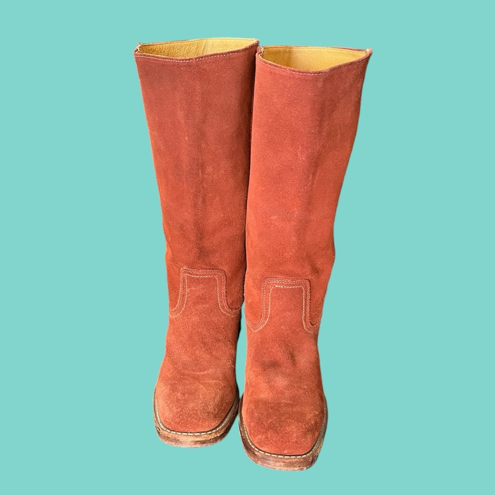 Vintage Suede Frye 14L Campus Boots